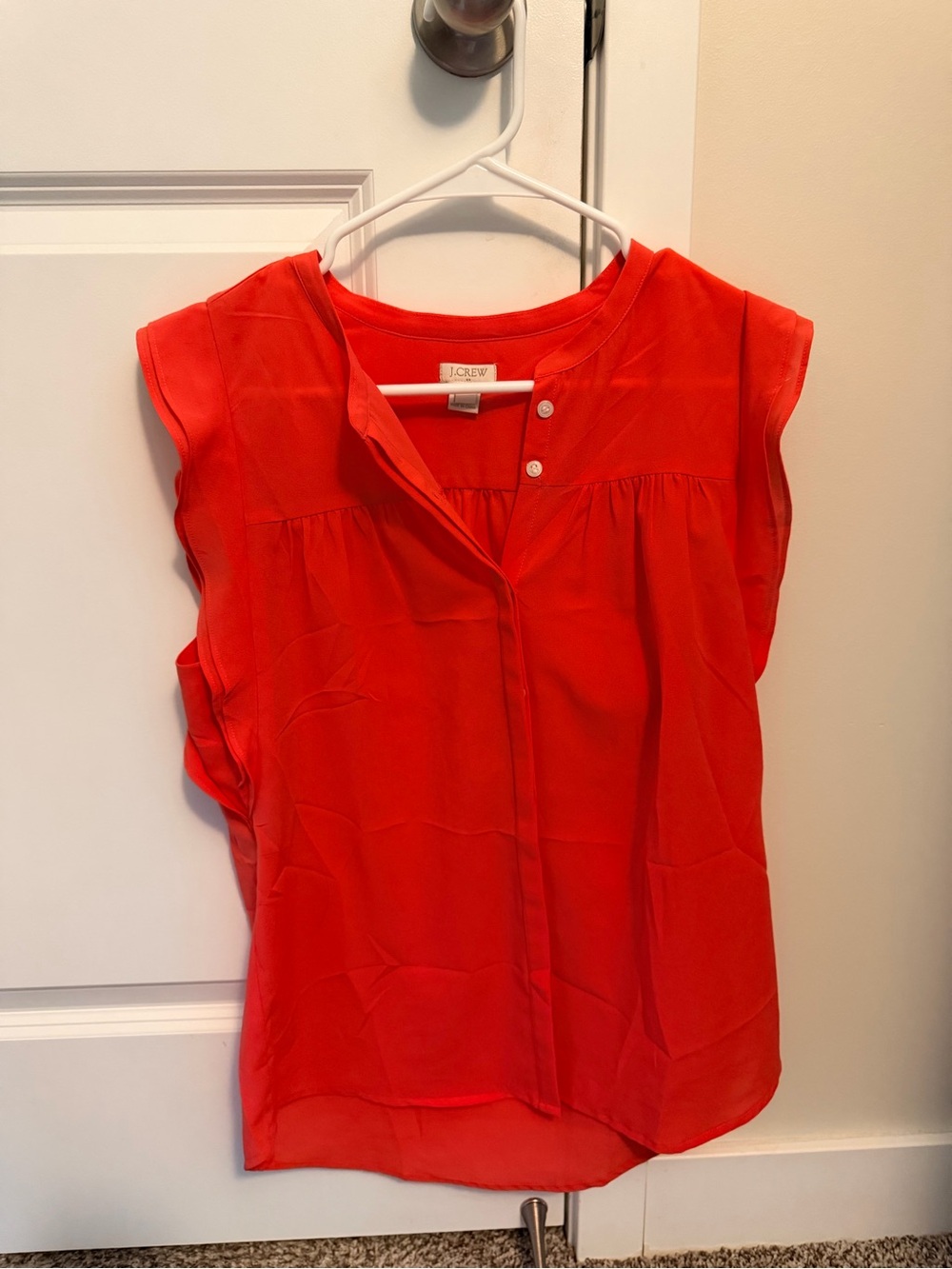 J. Crew Red Sleeveless Blouse